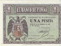 Billetes - EspaÃ±a - Estado EspaÃ±ol (1936 - 1975) - 1 ptas - 431 - EBC+ - 1938 - Num.ref: B5703508