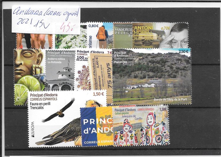 Sellos - Andorra - Correo EspaÃ±ol - AÃ±os completos - - 2021 - ** - Click en la imagen para cerrar