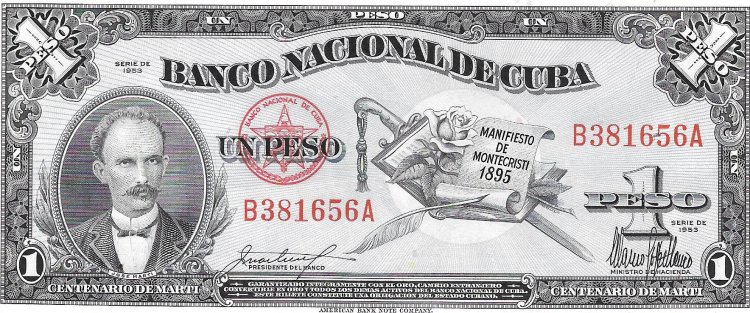 Billetes - America - Cuba - 86 - sc - 1953 - peso - Num.ref:B381656A - Click en la imagen para cerrar