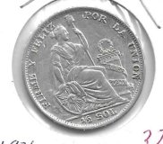 Monedas - America - Peru - 216 - 1935 - 1/2 sol - plata