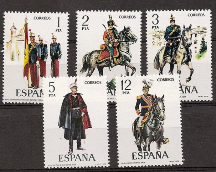 Sellos - Países - España - 2º Cent. (Series Completas) - Juan Carlos I - 1978 - 2451/55 - ** - Click en la imagen para cerrar