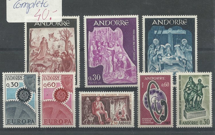 Andorra - Correo Francés - Años completos - Año 1967 - Click en la imagen para cerrar