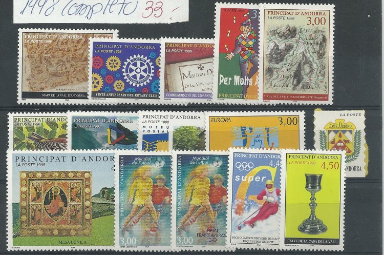 Andorra - Correo Francés - Años completos - Año 1998 - Click en la imagen para cerrar