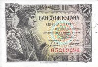 Billetes - EspaÃ±a - Estado EspaÃ±ol (1936 - 1975) - 439 - sc - 1943 - 1 pta - num. ref: G5219286