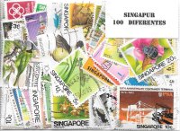 Paises - Asia - Singapur - 100 sellos diferentes