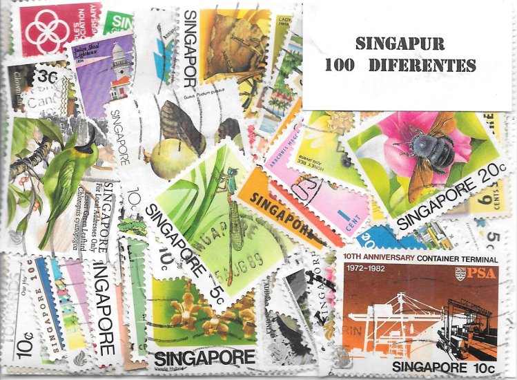 Paises - Asia - Singapur - 100 sellos diferentes - Click en la imagen para cerrar