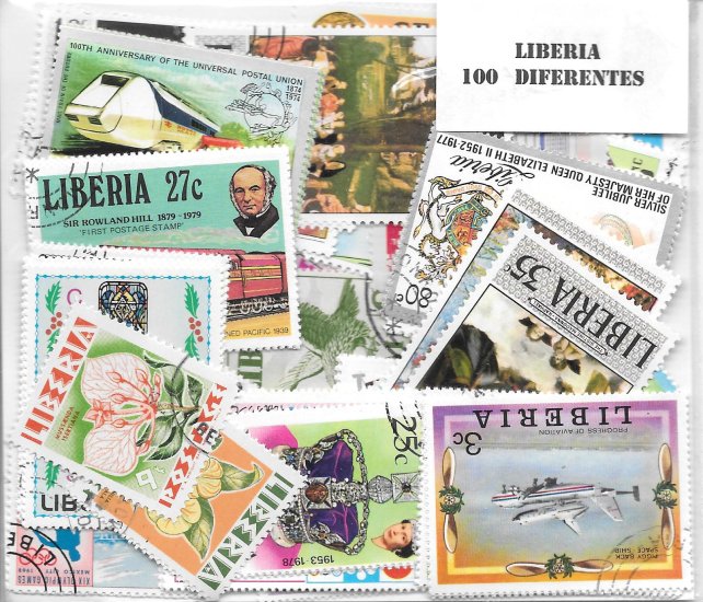 Paises - Africa - Liberia - 100 sellos diferentes - Click en la imagen para cerrar