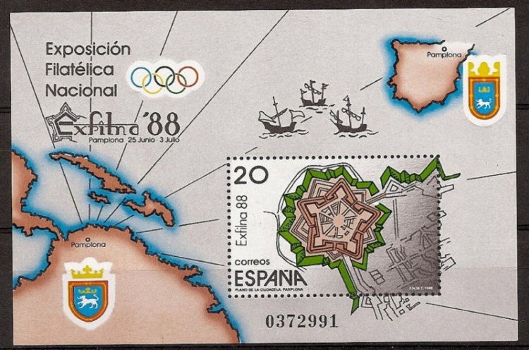 Sellos - Países - España - 2º Cent. (Series Completas) - Juan Carlos I - 1988 - 2956 - ** - Click en la imagen para cerrar