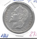 Monedas - Europa - Francia - 33 - 1868 - 5 francos - Plata