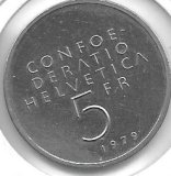 Monedas - Europa - Suiza - 58 - Año 1979 - 5 Francos