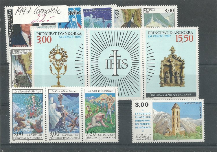 Andorra - Correo Francés - Años completos - Año 1997 - Click en la imagen para cerrar