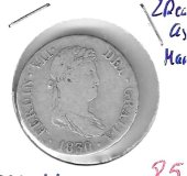 Monedas - EspaÃ±a - Fernando VII (1808 - 1833) - 764 - 1830 AJ - 2 reales - plata - Madrid