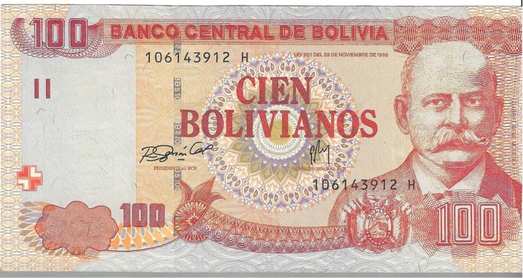 Billetes - America - Bolivia - 213 - EBC - 1993 - 100 bolivianos - Num.ref: 106143912H - Click en la imagen para cerrar