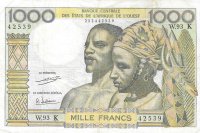 Billetes - Africa - Estados Africa del Oeste - 703i - MBC+ - 1954 - 1000 francos - Senegal - Num.ref: W93K