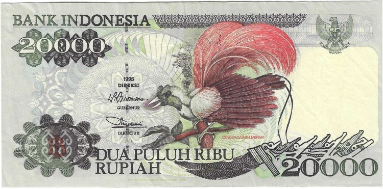 Billetes - Asia - Indonesia - 132 - MBC - 1995 - 20000 rupias - Num.ref: JQW187776 - Click en la imagen para cerrar