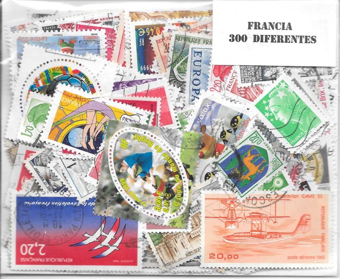 Paises - Europa - Francia - 300 sellos diferentes - Click en la imagen para cerrar