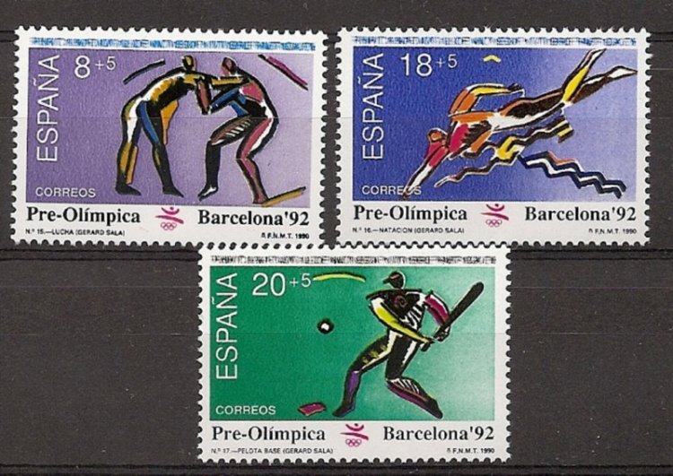 Sellos - Países - España - 2º Cent. (Series Completas) - Juan Carlos I - 1990 - 3076/78 - ** - Click en la imagen para cerrar