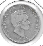 Monedas - America - Colombia - 193.2 - Año 1921 - 50 ctv - plata