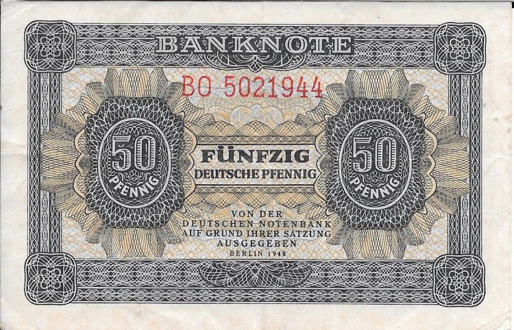 Billetes - Europa - Alemania Oriental - 8B - MBC - 1948 - 50 Pfennig - num ref: B05021944 - Click en la imagen para cerrar