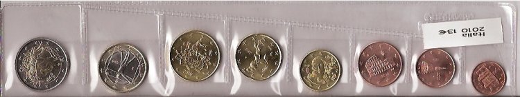 Colección en tiras - Italia - 2010 - 8 monedas - Click en la imagen para cerrar