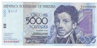 Billetes - America - Venezuela - 84B - SC - 2002 - 5000 bolivares - Num.ref: B04496869