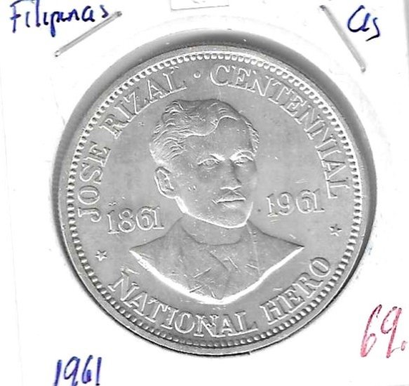 Monedas - Asia - Filipinas - 192 - 1961 - peso - plata - Click en la imagen para cerrar