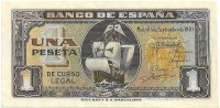 Billetes - EspaÃ±a - Estado EspaÃ±ol (1936 - 1975) - 1 ptas - 436 - SC - 1940 - Num.ref: 7561522 sin serie