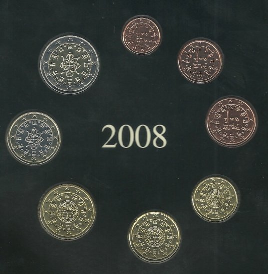 Monedas - Euros - Estuches oficiales - Portugal - Año 2008 - Click en la imagen para cerrar