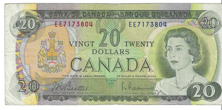 Billetes - America - Canada - 89a - MBC- - 1969 - 20 dolares - Num.ref: EE7173804 - Click en la imagen para cerrar