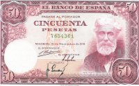 Billetes - EspaÃ±a - Estado EspaÃ±ol (1936 - 1975) - 50 ptas - 482 - ebc - 1951 - Num.ref: 7654261