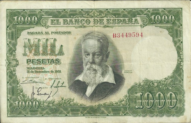 Billetes - España - Estado Español (1936 - 1975) - 1000 ptas - 516 - mbc- - 31/12/1951 - ref: B3449594 - Click en la imagen para cerrar