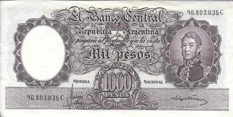Billetes - America - Argentina - 269 - MBC - 1944/55 - 1000 Pesos - num ref: 90803035C - Click en la imagen para cerrar