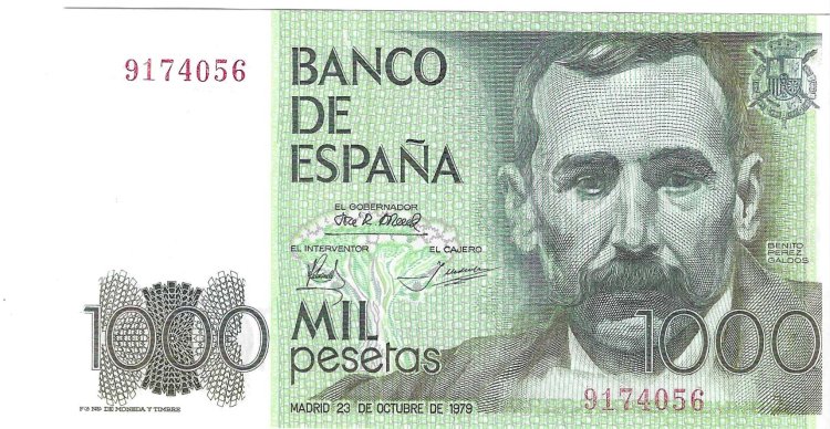 Billetes - EspaÃ±a - Juan Carlos I (1975 - 2014) - 1000 ptas - 523 - EBC - 1979 - Num.ref: 9174056 - sin serie - Click en la imagen para cerrar