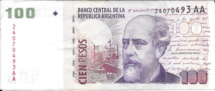 Billetes - America - Argentina - 351 - mbc- - 1999 - 100 pesos - Num.ref: 24070493AA - Click en la imagen para cerrar