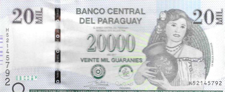 Billetes - America - Paraguay - 238B - SC - 2017 - 20000 guaranies - Num.ref: H52145792 - Click en la imagen para cerrar
