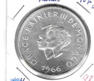 Monedas - Europa - Monaco - XM1 - 1966 - 10 francos - plata