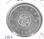Monedas - America - Canada - 58 - 1964 - dolar - plata