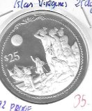 Monedas - America - Islas Virgenes - 114 - 1992 - 25 dolares - plata - PROOF