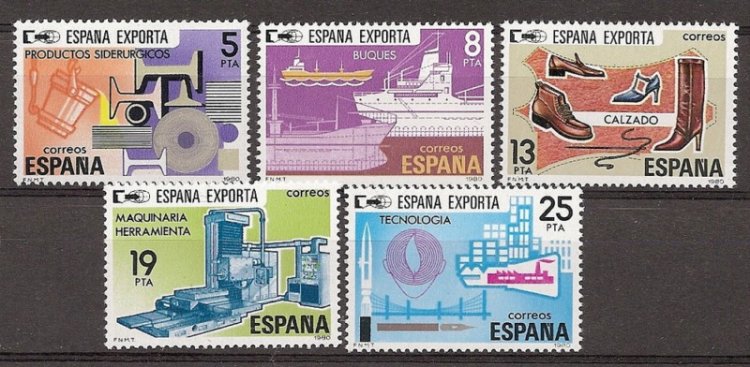 Sellos - Países - España - 2º Cent. (Series Completas) - Juan Carlos I - 1980 - 2563/67 - ** - Click en la imagen para cerrar