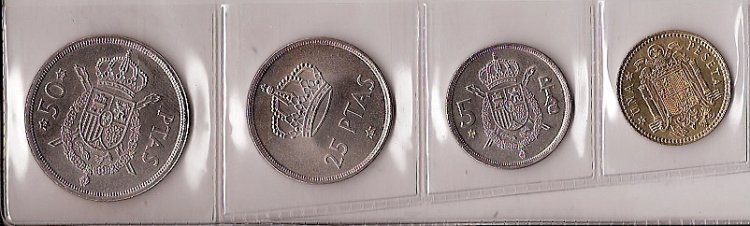 Monedas - España - Juan Carlos I (pesetas) - 1975 *80 - Año completo - Click en la imagen para cerrar