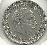 Monedas - España - Estado Español (18-VII-1936 / 20 - 005 pesetas - 322 - Año 1957*73