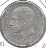 Monedas - EspaÃ±a - Alfonso XII (29-XII-1874/28-XI) - 132 - 1881 - 5 Pesetas - Plata