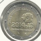 Monedas - Euros - 2€ - Belgica - SC - Año 2014 - 100 Aniversario I Guerra Mundial
