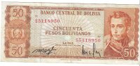Billetes - America - Bolivia - 156 - MBC - 1962 - 50 pesos - Num.ref: S5118950
