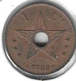 Monedas - Africa - Congo - 1 - 1888 - Estado Libre del Congo