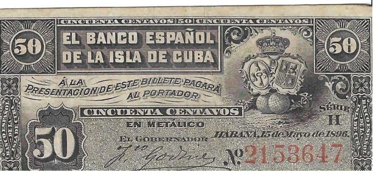 Billetes - America - Cuba - 46 - MBC - 1896 - 50 ctv - Num.ref: 2153647 - Click en la imagen para cerrar