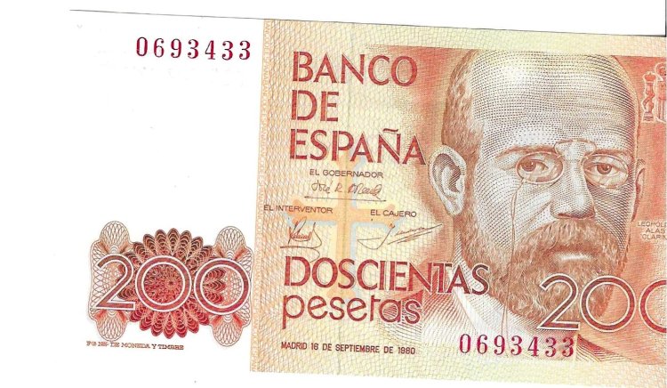 Billetes - EspaÃ±a - Juan Carlos I (1975 - 2014) - 200 ptas - 533 - SC - 1980 - Num.ref: 0693433 - sin serie - Click en la imagen para cerrar