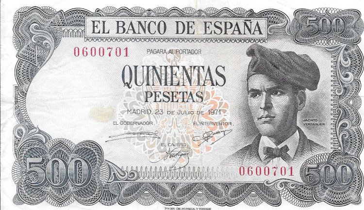 Billetes - EspaÃ±a - Estado EspaÃ±ol (1936 - 1975) - 507 - sc - 1971 - 500 ptas - Sin serie - num. ref: 0600701 - Click en la imagen para cerrar