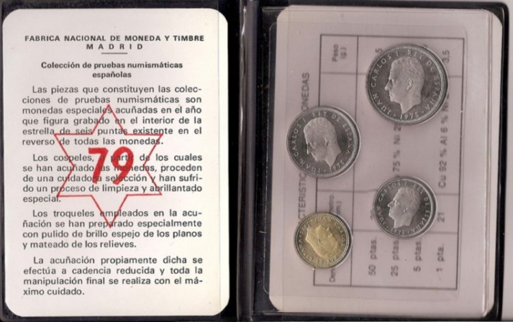 España - Juan Carlos I (pesetas) - Estuches oficiales - Año 1975*79 - Cartera anual - Prueba - Click en la imagen para cerrar