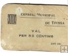 Monedas - Fichas Cooperativas y vales - - 1937 - Tivissa - 50 ct